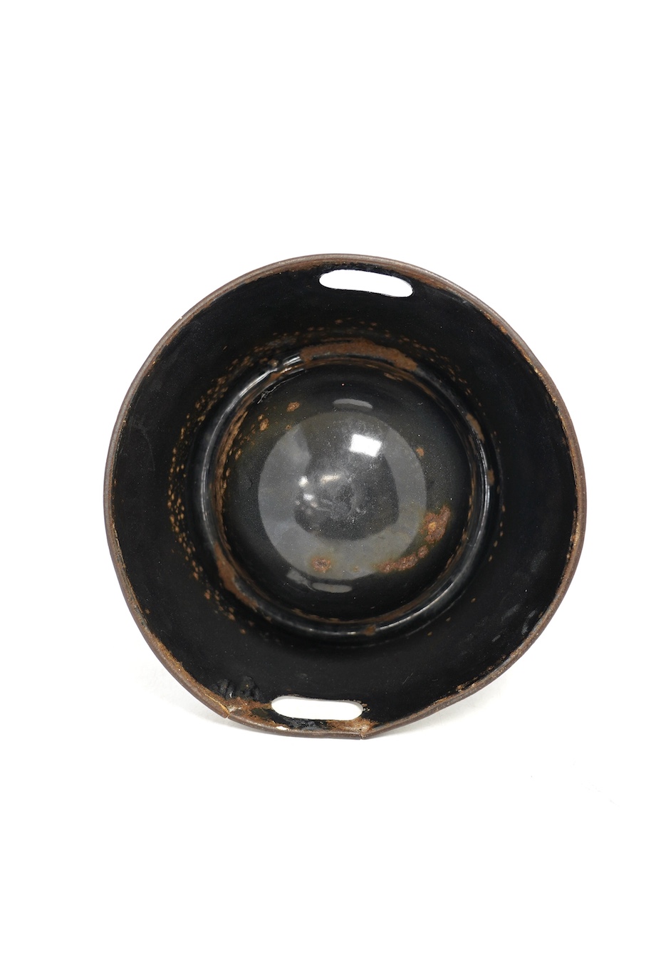 A vintage Spratt’s circular enamel advertising dog bowl, 27cm diameter, 10cm high. Condition - poor